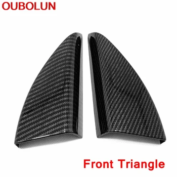 

OUBOLUN For Hyundai Tucson 2015-2019 Front A Pillar Rear Side Window Triangle Loudspeaker Cover Trim Accessory ABS Chrome Carbon