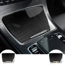 RRX углеродного волокна подкладке держатель стакана воды Панель крышка машина для обрезания наклеек для Mercedes benz C Class W205 C180 C200 GLC аксессуары