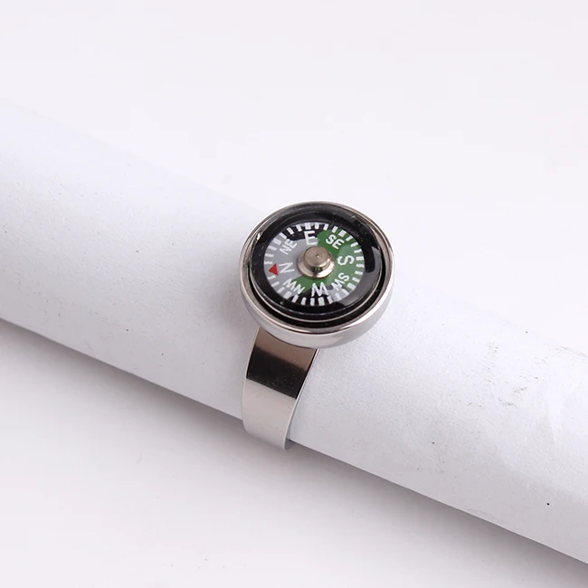 

free shipping Black Compass 316L Stainless Steel finger rings for men wholesale