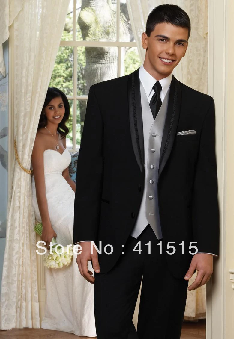 cheap Shawl Collar Groom wear Tuxedos Wedding Bridegroom/Groomsman Best man Suits/custom made evening vest dress /free shipping