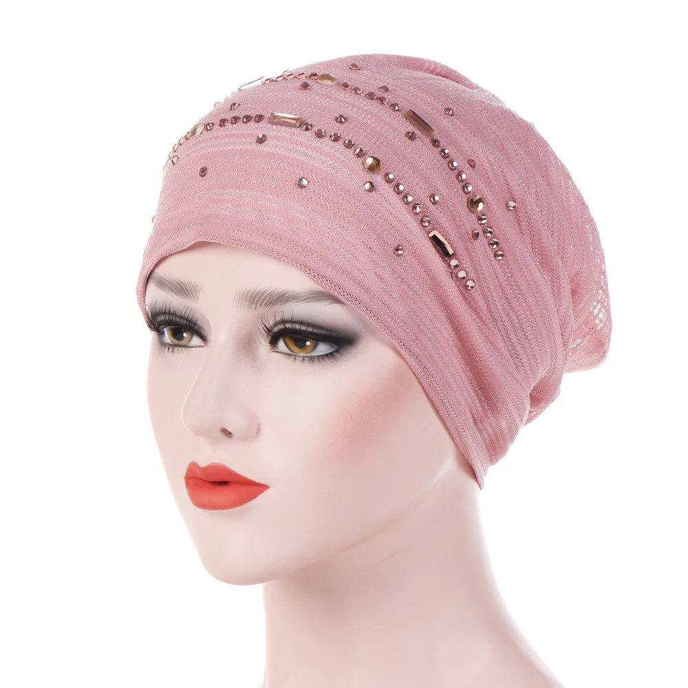 Элегантные летние Для женщин мусульманских Эластичный Тюрбан шляпа головной платок, шарф Шапочка под хиджаб для женщин Underscarf z0416