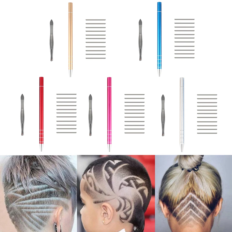 5 цветов 1 шт. салонная ручка с гравировкой с 10 лезвиями профессиональные триммеры для укладки волос брови бритье аксессуары для укладки волос