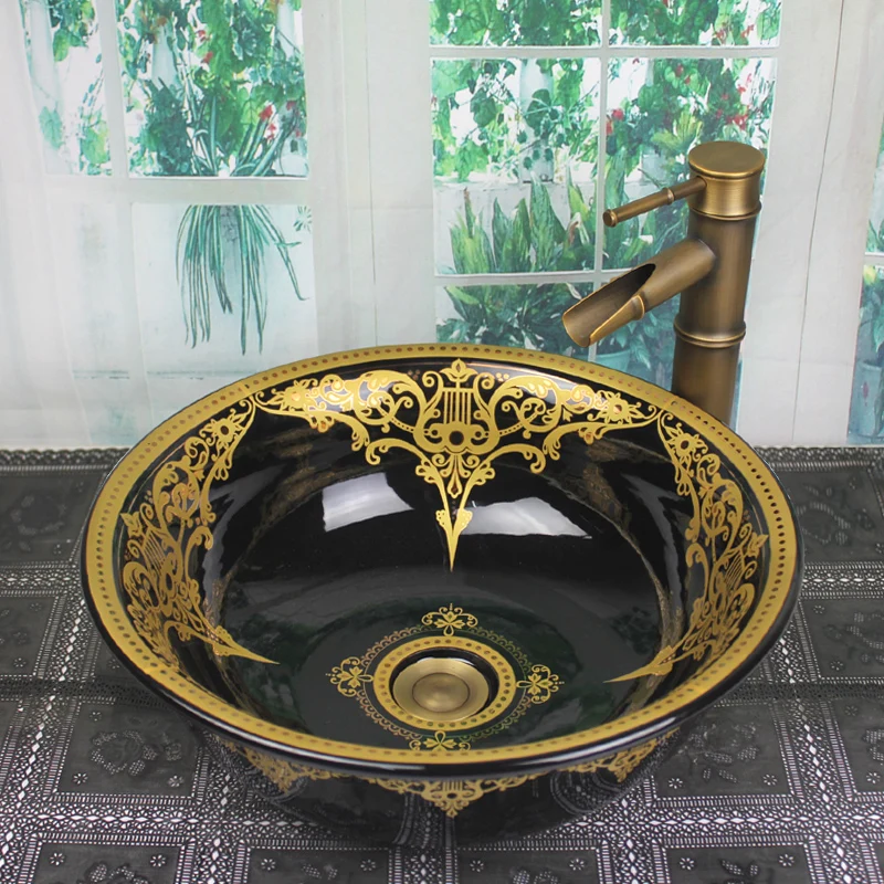 European style porcelain ceramic bathroom sinks for toilet also in