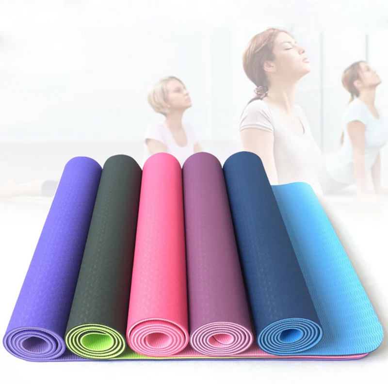 

1830*610*6mm коврик для й TPE Yoga Mat with Position Line Non Slip Carpet Mat For Beginner Environmental Fitness Gymnastics Mats
