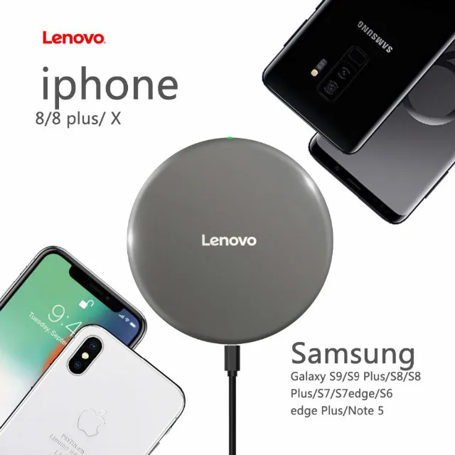 Lenovo CH05 Qi беспроводной зарядное устройство Быстрая зарядка для iPhone Xs 8 автомобиль для samsung Galaxy xiaomi 10 Вт 7,5 Вт 5 Вт