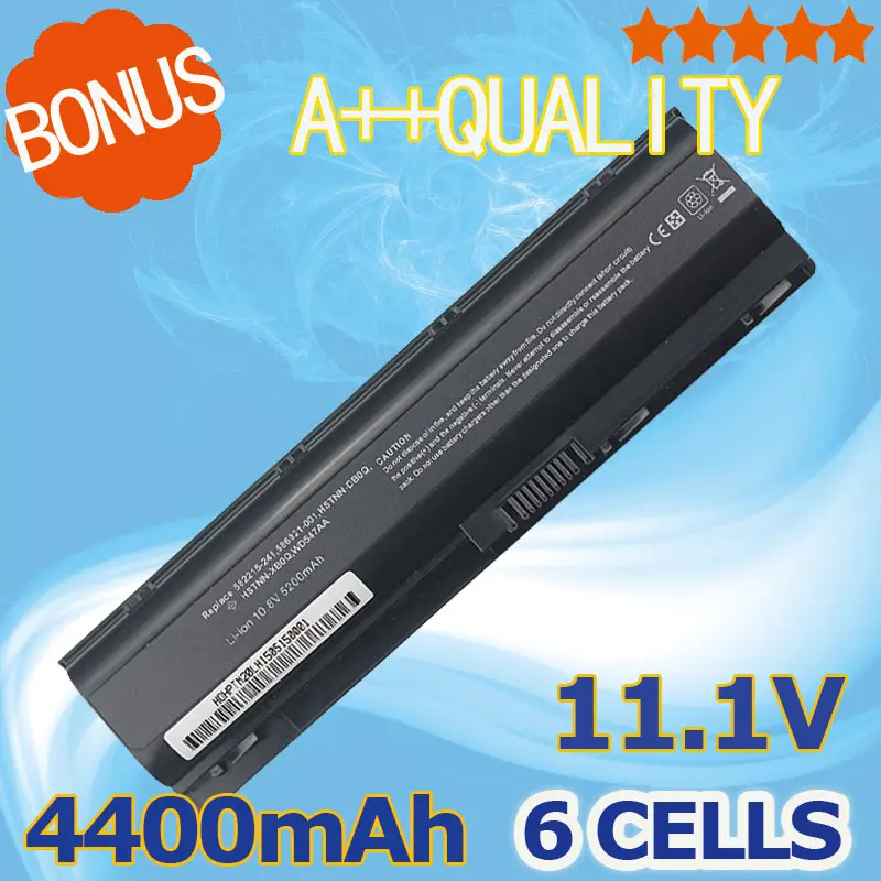 6 ячеек 11 1 V 4400mAh аккумулятор для ноутбука HP 586021-001 HSTNN-DB0Q HSTNN-XB0Q WD547AA TouchSmart tm2 tm2-1000