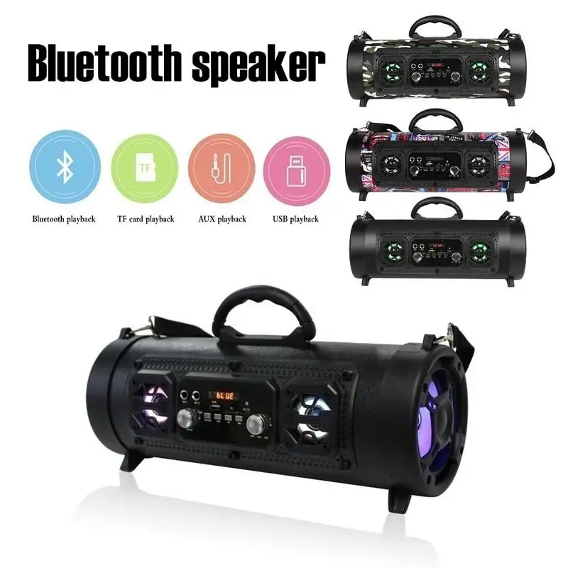 

M17 New Outdoor Portable Bluetooth Speaker 15W Subwoofer Multi-functional Card Insert Microphone Speaker Wireless Stereo Speaker