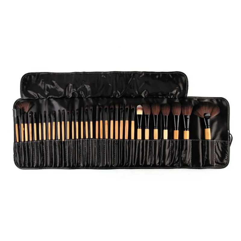 

New 32 PCS Pro Makeup Cosmetic Brushes Wood Brushes Kit Brush Set in Pouch Case