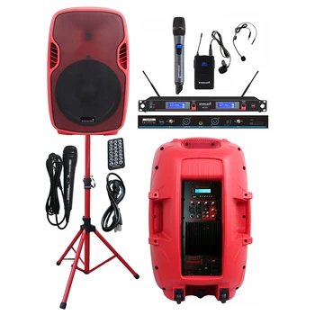 

STARAUDIO 15" PA DJ 3500W Active Powered KTV Club Speaker Stage Audio Stand 2CH UHF Wireless Handheld Headset Microphone SSRM-15