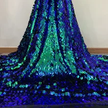 1 ярд Новая лазерная квадратная сетчатая ткань с блестками французский дизайнер постепенно меняет цвет чистая ткань кружева марля материал