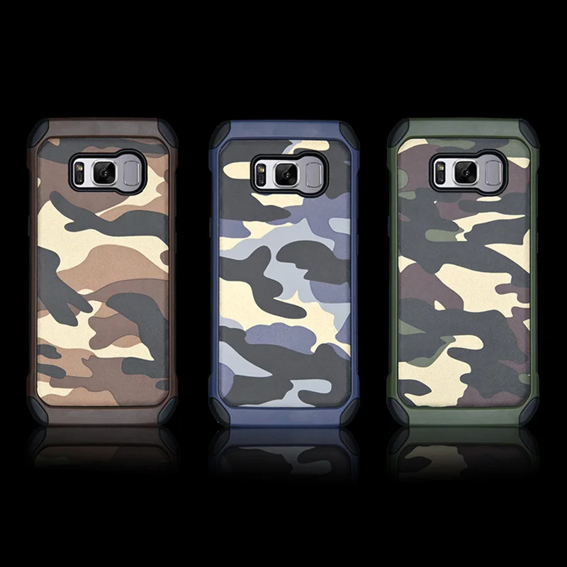 NPHACC 2 in 1 Army Camo Camouflage back cover Hard Plastic and TPU Armor phone cases for Samsung Galaxy S6 S7 Edge s8 plus |