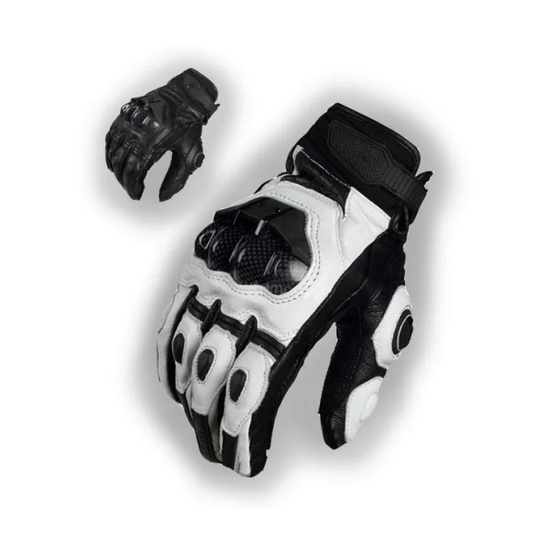 Лидер продаж! Мотоциклетные Перчатки от ведущего французского бренда, кожаные перчатки с углеродным волокном, черные, белые