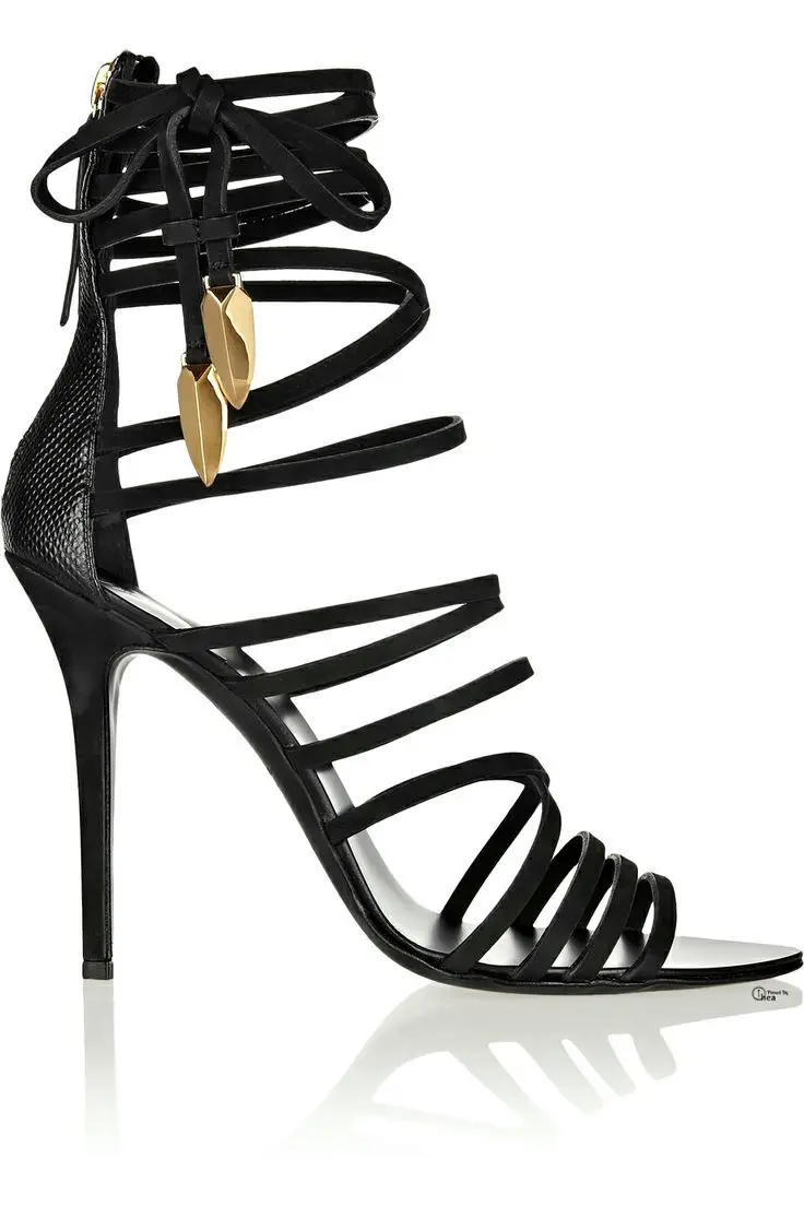 

Large Size Leather Women's Sandals Gladatior Sandals with Lace-up High Heels EU34-43 Large Size Shoes Women