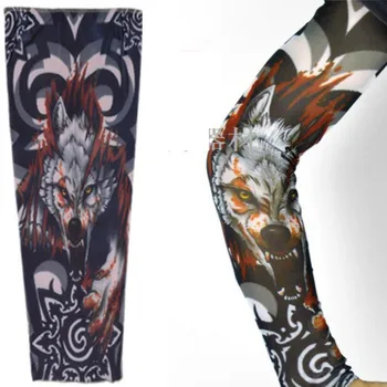 

1Pcs Bloody Wolf Design Fashion Temporary Tattoo Sleeve High Quality tatuaje temporal Top Selling Cool Man Arm Tattoo Sleeves