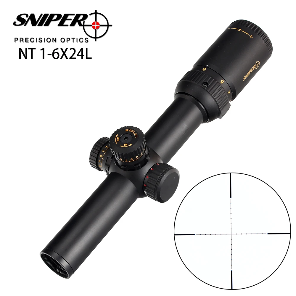 SNIPER NT 1-6X24 L охотничий прицел первое фокусное плоское стекло Mil Dot Сетка