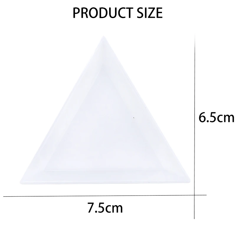 Треугольные пластиковые Стразы хранение для принадлежностей для дизайна ногтей коробка тарелка лоток держатель Контейнер блестящие украшения чашки Маникюрный Инструмент