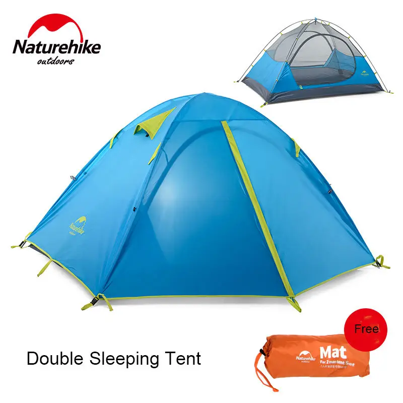 Naturehike Outdoor Double Layer 1-2 Person Camping Tent Waterproof One Bedroom Beach Tent Four Season Camping Tent 2.1kg 2 Color
