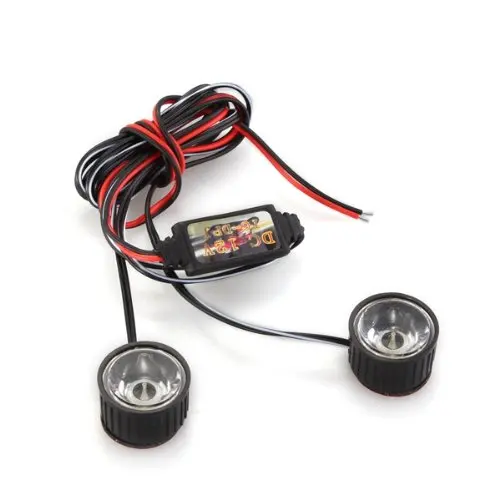 

White 2 LED Flashlight Strobe warning light strobe light brake 3W
