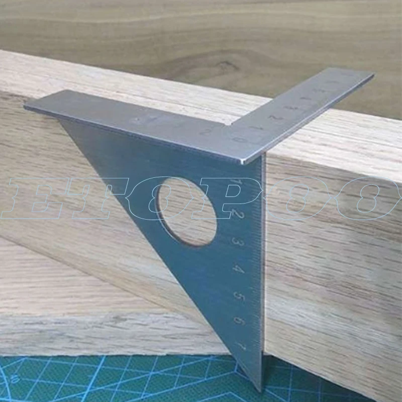45Degree Triangular Measuring Ruler Stainless Steel Triangle Square Rafter Speed Square T and Tri Angle MulitScribe Tools