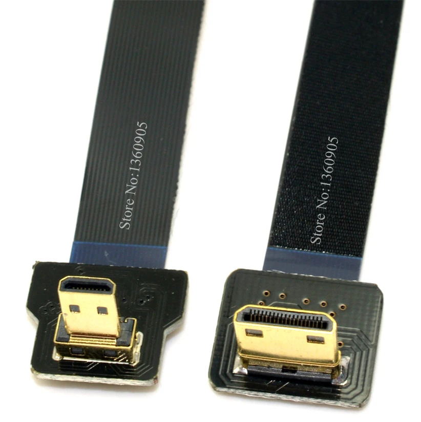 5 см/10 см/15 см/20 см/30 см ультра тонкий HDMI кабель Тип C под углом 90 градусов для микро вниз угол 90 градусов Плоская Лента HDMI кабель FPV