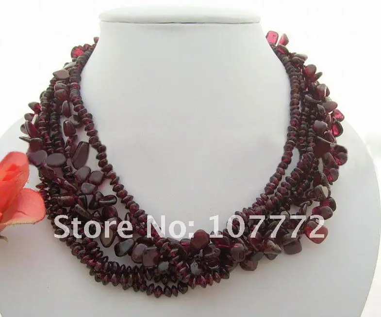 

Women's 6 strands Garnet Necklace
