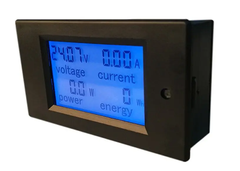 

PEACEFAIR DC Digital Panel Voltmeter Ampere Meter 6.5-100V 4 IN1 LCD Volt Current Watt Power Consumption Meter Bulit-in Shunt