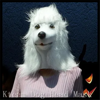 

Free shipping New Halloween Party Cosplay Animal Dog Head Mask, Shiba inu Latex White Dog Head Mask Party Costume Prop in stock