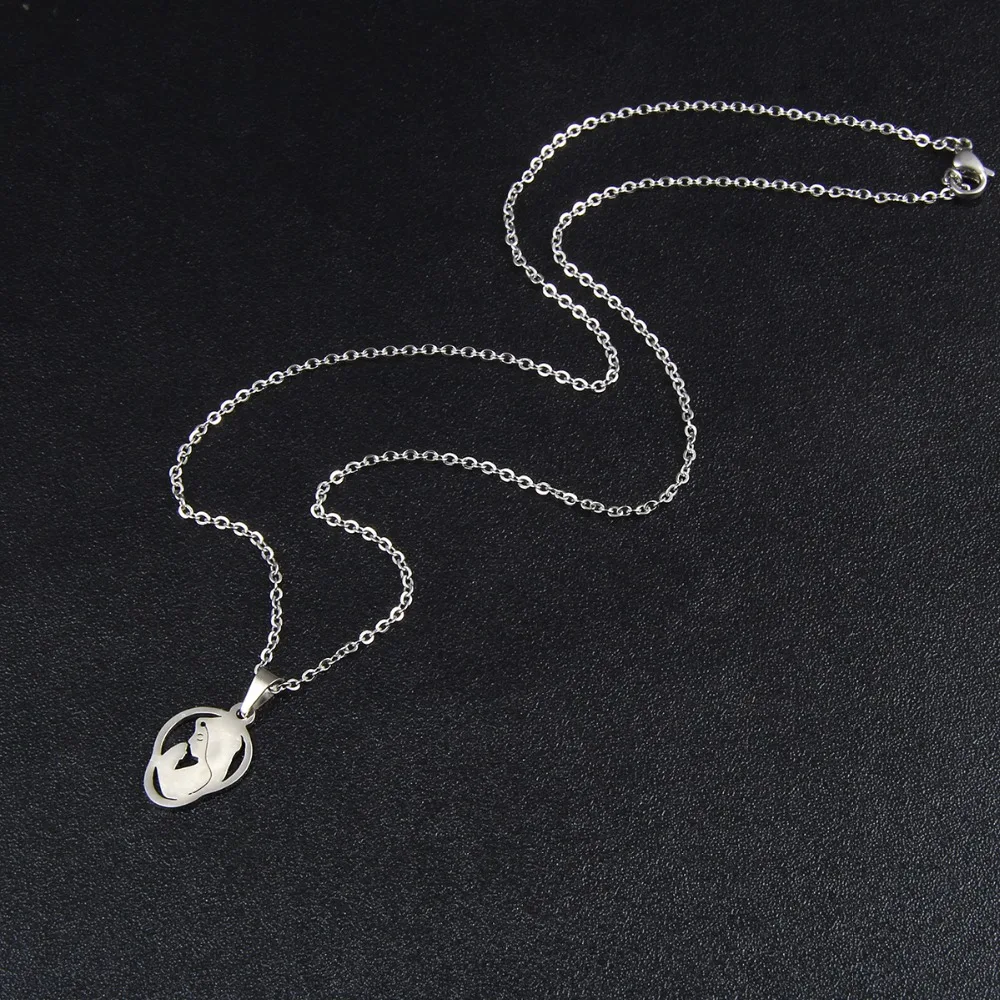 Fashion Stainless Steel Blessing Madonna Maria Pendant Statement Necklace Women Girls Luck Jewelry Gift | Украшения и аксессуары
