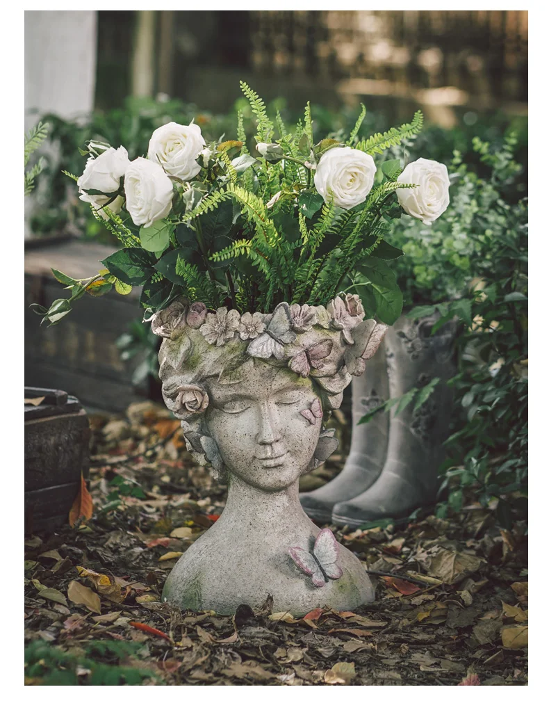Украшение сада Двор бабочка объемный элито богиня портрет цветочные горшки персонаж из смолы домашний парк пейзаж скульптура