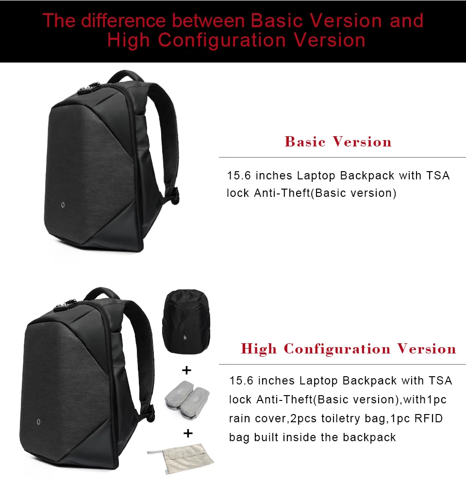 Korin дизайнерский рюкзак с защитой от воровства, мужской рюкзак для ноутбука, 15,6 дюймов, usb зарядка, большой водонепроницаемый рюкзак для путешествий, мужской