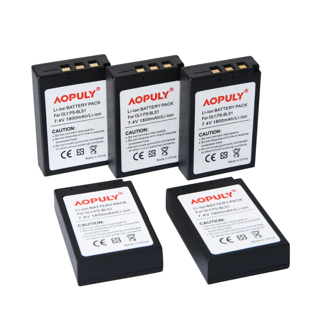 5* 1800mAh PS BLS1 PS BLS1 PSBLS1 Rechargeable Battery for Olympus PEN