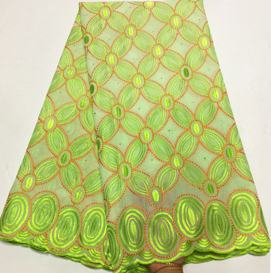 

New Beautiful African cotton lace fabrics High Quality Embroidered Swiss Voile lace fabric for women party dress 5 yards/lot