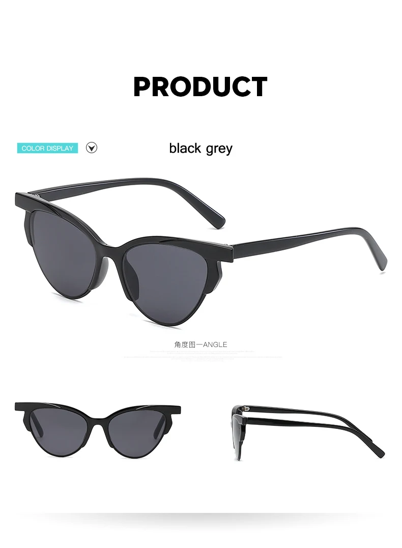 Женские солнцезащитные очки кошачий глаз, брендовые дизайнерские солнцезащитные очки без оправы, желтые очки, женские модные очки UV400