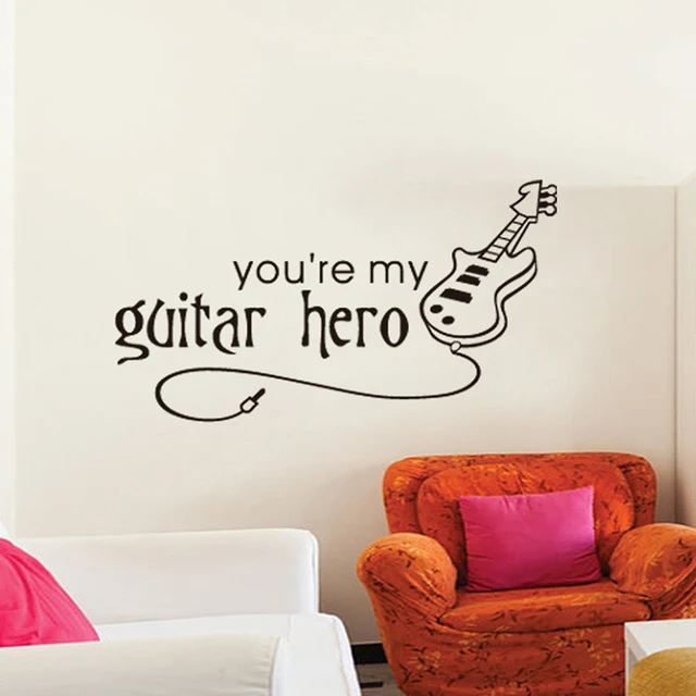 Free Shipping Korean You Are My Guitar Hero Letter Music Wall Free Shipping Korean You Are My Guitar Hero Letter Music Wall Stickers For White Decor