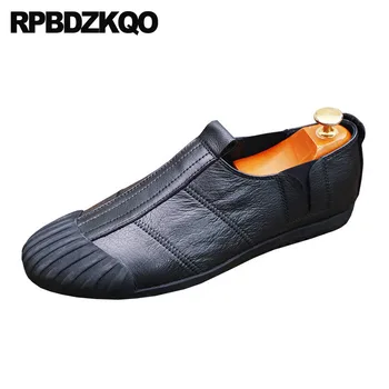 

Casual Brand Runway Comfort High Quality Fashion Black Street Style Real Leather Soft Flats New Designer Shoes Men Luxury 2018