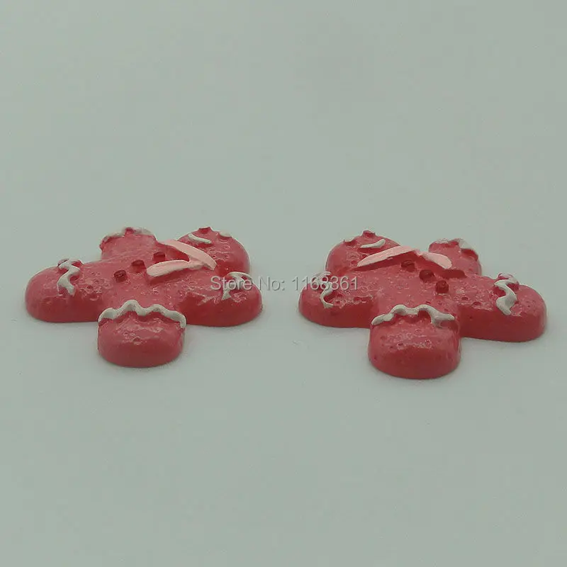 1pcs/lot resin flatback Gingerbread man with scarf 22mm Cabochons Scrapbooking Hair Bow Center DIY Christmas decration C109-10