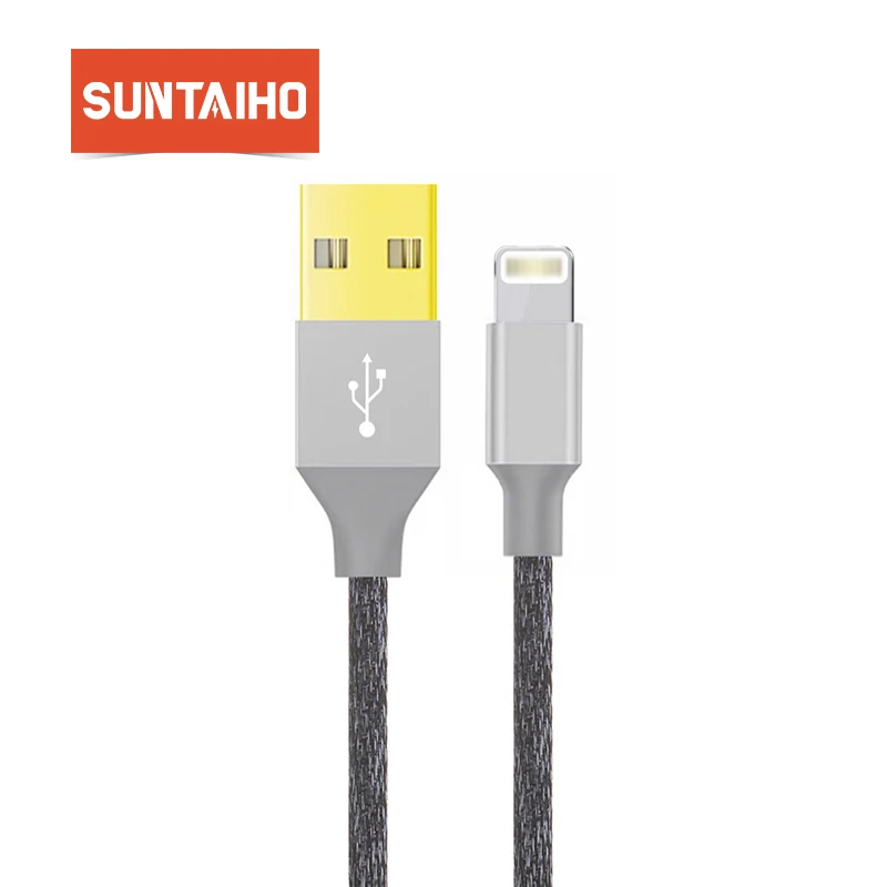 Suntaiho USB кабель для Iphone 8 позолоченный быстрое зарядное устройство передачи данных