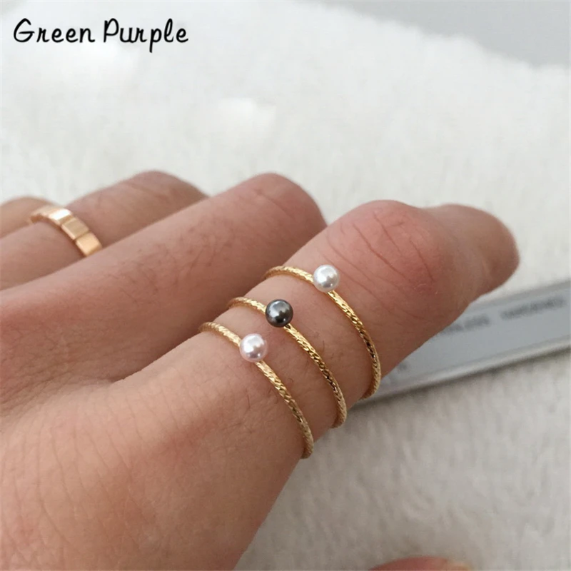 

Natural Freshwater Pearl Rings Gold Jewelry Knuckle Mujer Boho Bague Femme Minimalism Anelli Donna Aneis Ring for Women Anillos