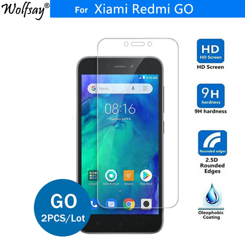 Закаленное стекло для Xiaomi Redmi GO 2 шт. защита экрана 9H закаленное премиум пленка 5