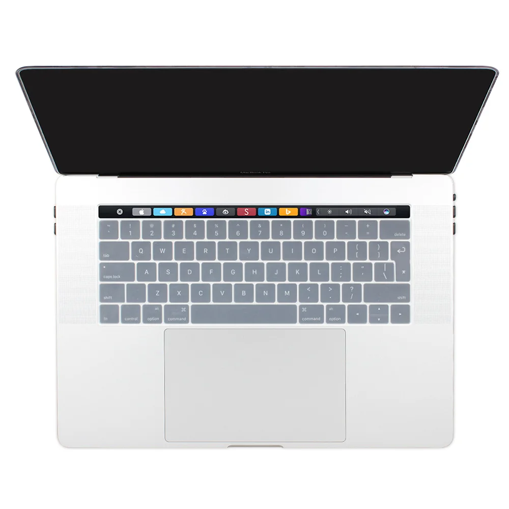 Силикон EU/британский английский раскладка клавиатуры наклейки протектор для // MacBook Pro 1" 15" с сенсорной панелью/удостоверениями личности - Цвет: clear