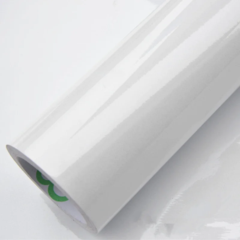 Виниловая контактная бумага ПВХ водонепроницаемая самоклеющаяся настенная бумага кухонный шкафчик, гардероб, буфет мебель домашний Декор наклейки на стену - Цвет: White