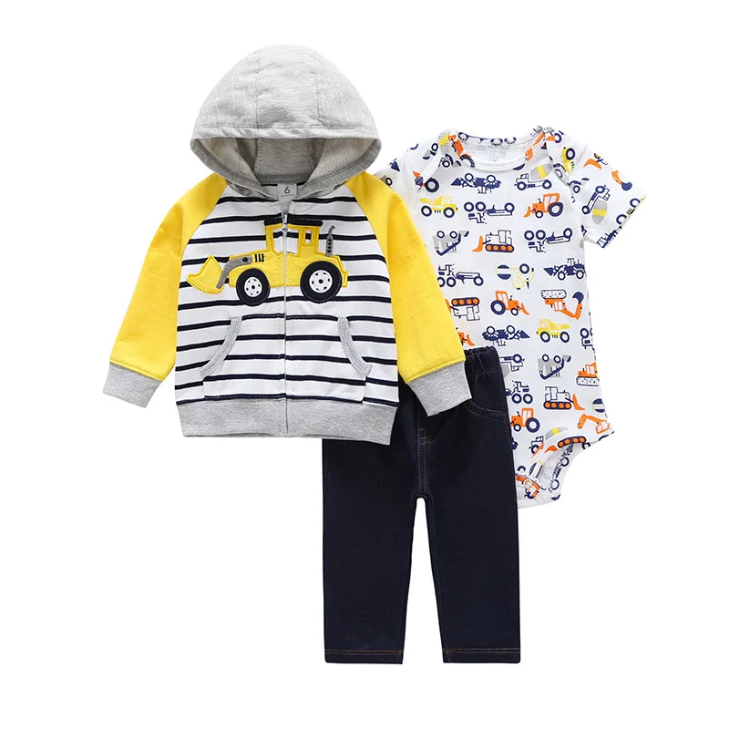 Комплект одежды для новорожденных, г., осенне-зимнее флисовое хлопковое пальто свитер+ штаны+ боди, комплект из 3 предметов, одежда для маленьких мальчиков и девочек, комплекты одежды - Цвет: 7