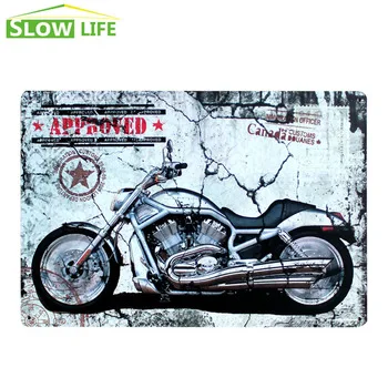 Classical Approved Motorcycle Metal Tin Sign Bar\Pub\Karaoke Wall Decor Metal Sign Vintage Home Decor Metal Plate Metal Plaque