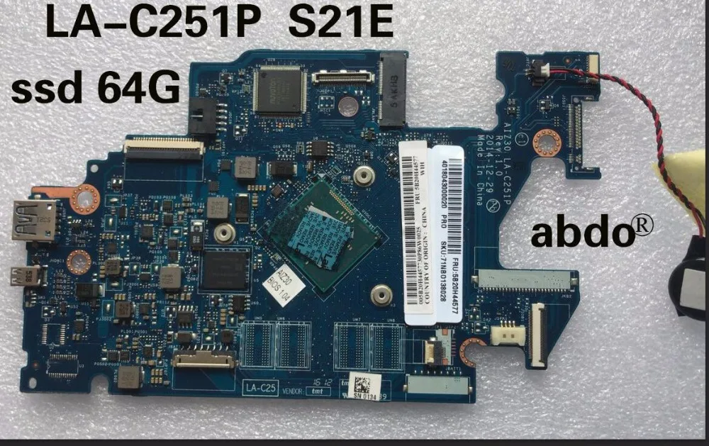 Abdo Lenovo S21E S21E-20 AIZ30 LA-C251P Laptop motherboard tablet motherboard CPU N2840 2G SSD 64G Test OK