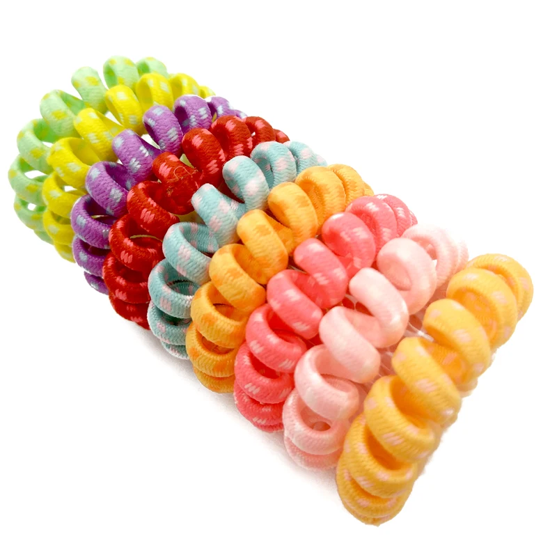 

5Pcs Fabric Elastic Hair Rope Girls Hair Accessories Rubber Band Headwear Spiral Hair Ties Gum Telephone Wire Woman Hair Bands