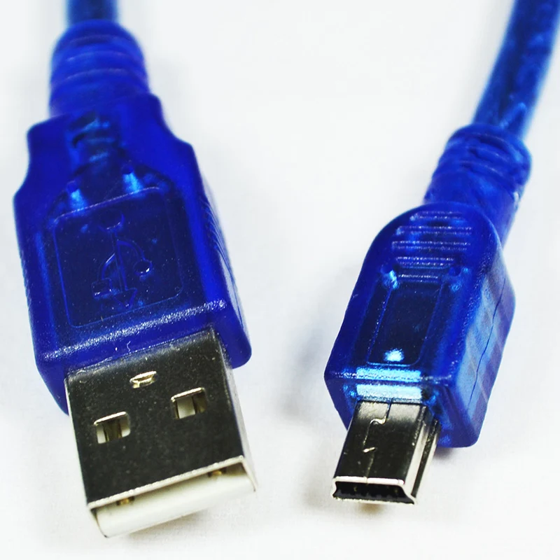 USB 2 0 A синий короткий штекер для Mini 5 Pin B Мужской кабель зарядки данных 30 см MP3 MP4
