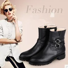 Женские Элегантные Дизайнерские ботильоны с заклепками на квадратном каблуке; ботильоны из натуральной кожи на платформе с пряжкой и ремешком; большие размеры