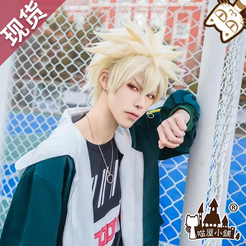 Костюм кацуки для косплея «MY HERO Academy Bakugou»; костюм на Хэллоуин; Униформа; пальто+ брюки+ футболка+ носки+ ожерелье; S-XL