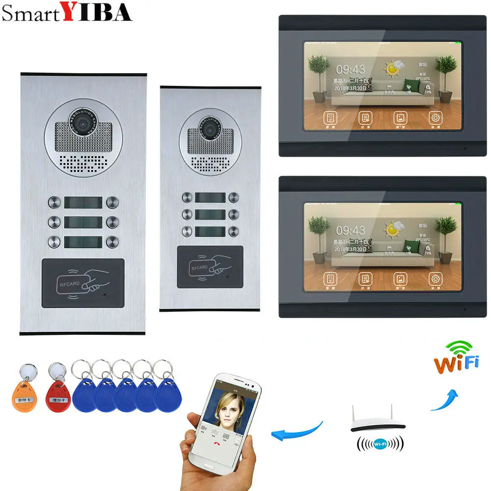 7''Touch Screen WIFI Video Door Phone IP Doorbell Intercom for Building Access Control System Support ID Card/Android/iOS Phone 7''Touch Screen WIFI Video Door Phone IP Doorbell Intercom for Building Access Control System Support ID Card/Android/iOS Phone