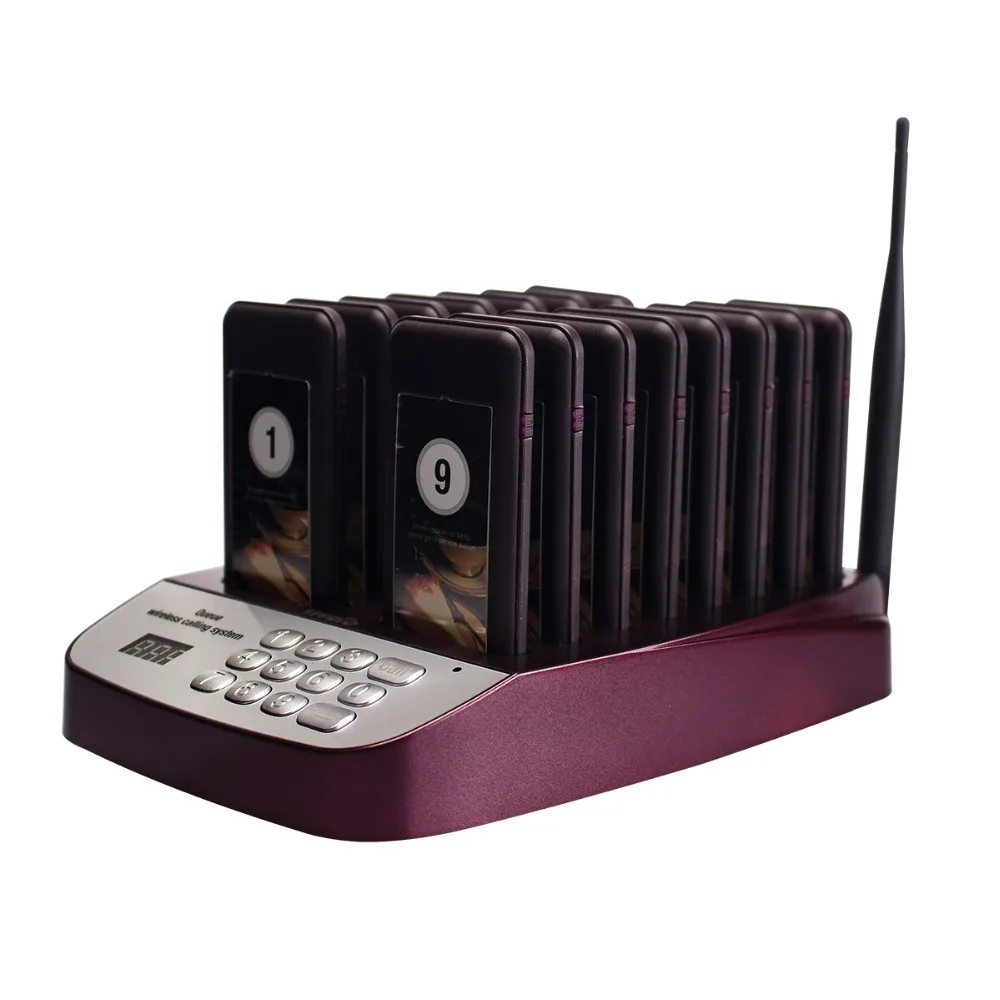 

TIVDIO T-113 Restaurant Pager Wireless Waiter Calling System 433.92MHz 16 Coaster Pagers Restaurant Equipment Customer Service